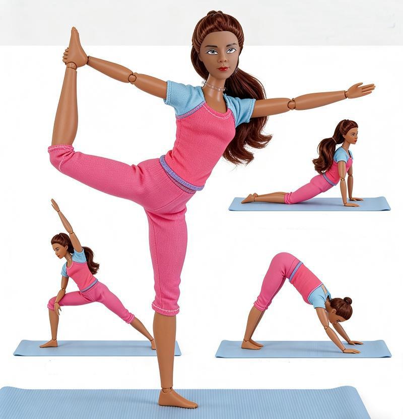 11.5 Inch Yoga Teacher African Female Athlete, Unisex Design, No Battery Included, Ideal for Fitness Enthusiasts