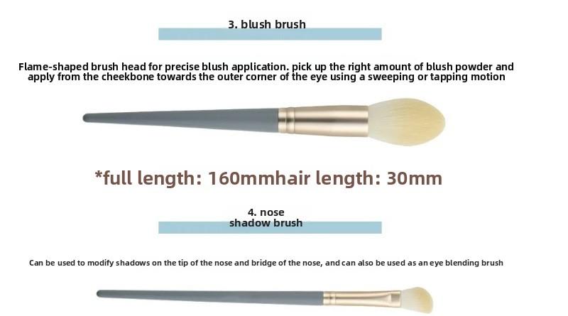 10 pieces of Blue Bridge makeup brush, a whole set of makeup tools, powder brush, eye shadow brush, soft hair brush