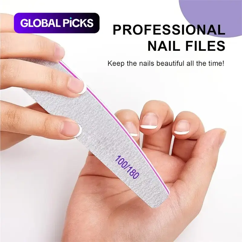Double Sided Nail File Buffing Pad, Nail File Buffer Pad, Professional Manicure Nail Art Tool for Home & Beauty Salon Use #GLOBAL PICKS