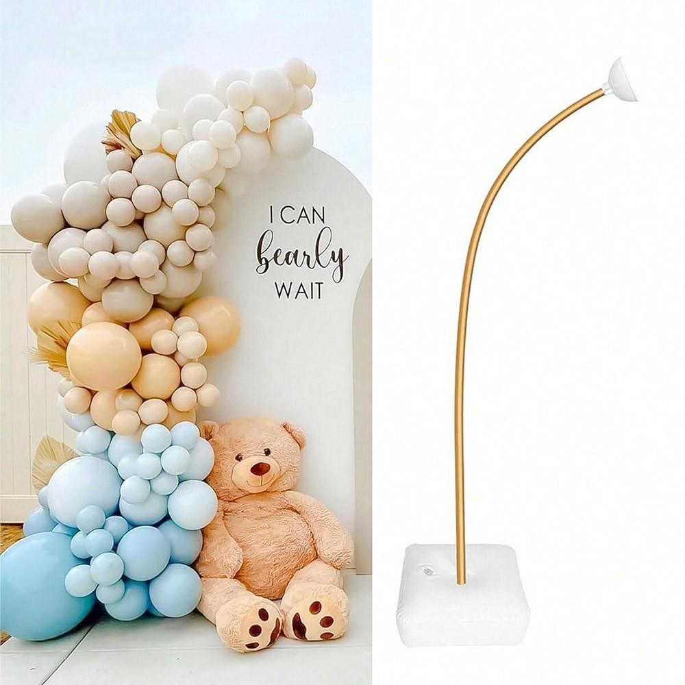 2.5m/1.5m Balloon Arch Kit, Freeform Bendable Balloon Column Stand, Half-Arch Balloon Frame with Base, Wedding Graduation Birthday Decor ( & Gold)