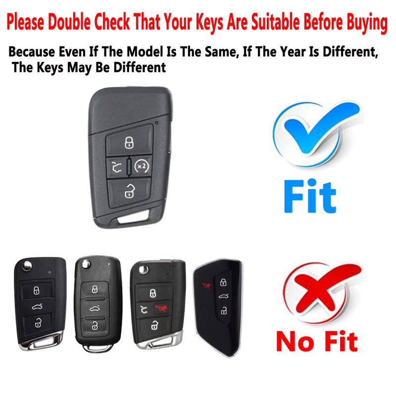 Key Fob Cover Case Compatible with VW Atlas Arteon Golf Jetta Passat Tiguan Taos Skoda Kodiaq Superb Accessories