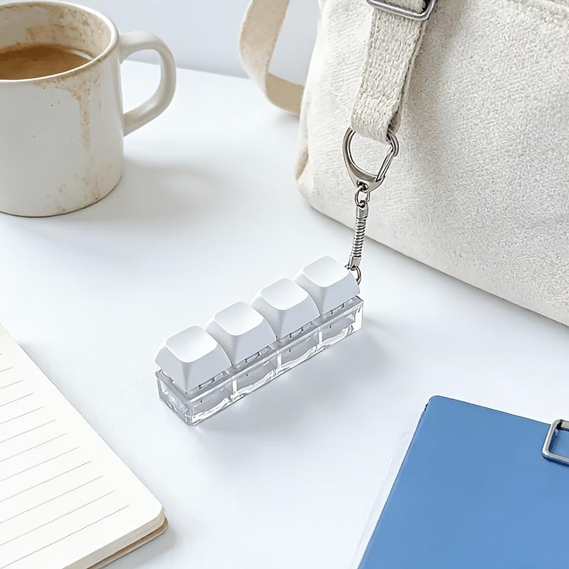 Unique Press-Down Keychain, Unisex Multi-Color, No Glow, Stress Relief Finger Toy, Fun Accessory, Gift Ornament, Keycap Pendant, Fidget Keyring