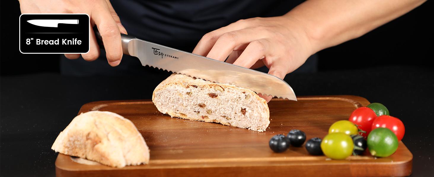 【DealsForYouDays】 SYOKAMI Knife Set 7 Piece Japanese Style Kitchen Knife Set With Foldable Magnetic Acacia Wood Block Sharp High Carbon Stainless Steel Knives Set for Kitchen with Anti-slip Ergonomic Handle, Mother's Day Gift Cutting