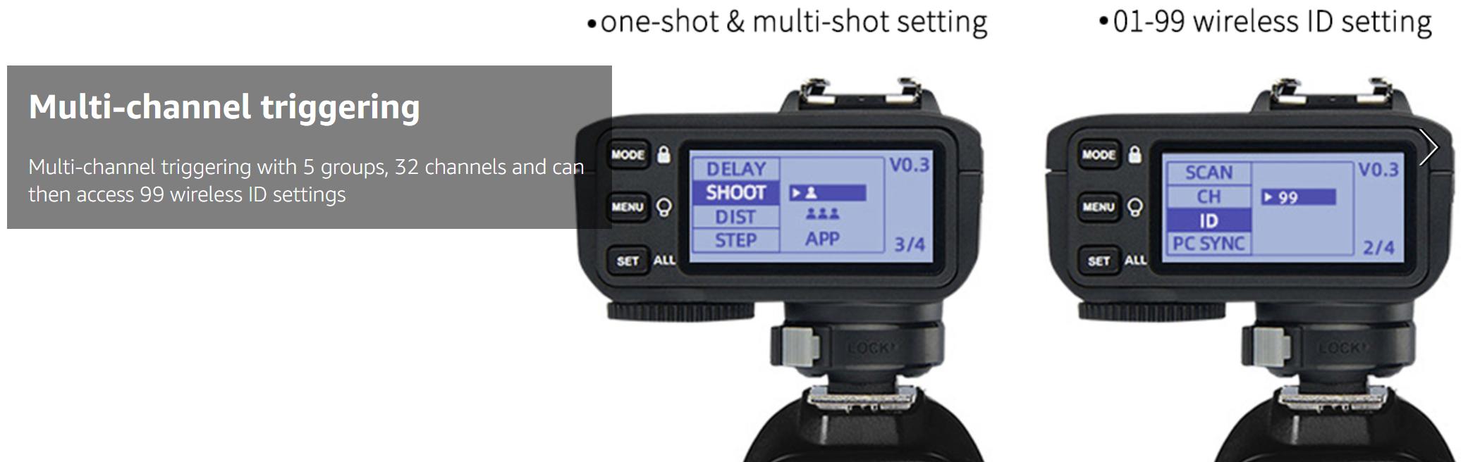 Godox X2T TTL Wireless Flash Trigger, Bluetooth Connection, 1/8000s HSS,5 Separate Group Buttons, Relocated Control-Wheel, New Hotshoe Locking, New AF Assist Light