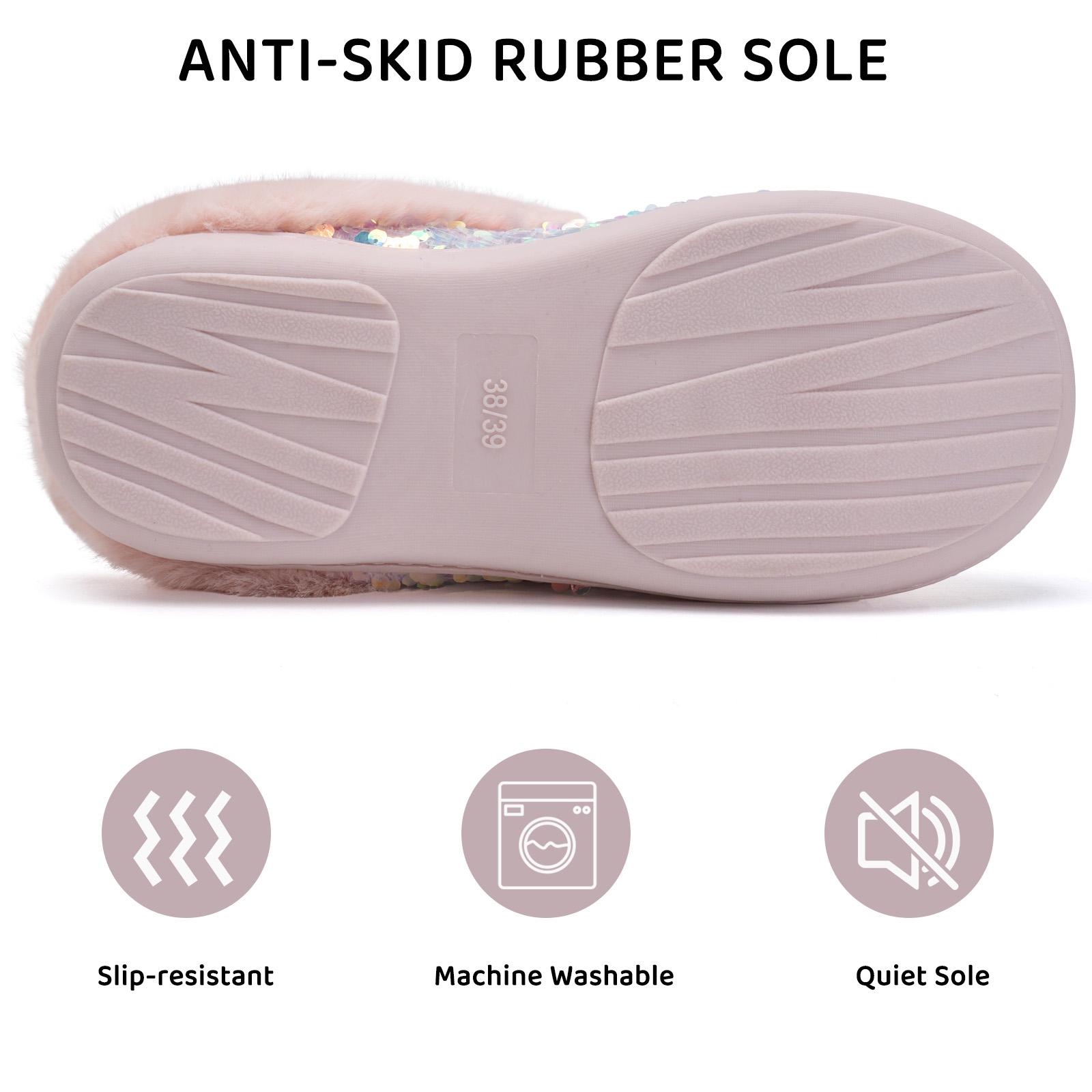 WateLves Women's Slippers Comfort Memory Foam House Slippers Slip-on Plush Lining Bedroom Shoes for Indoor & Outdoor