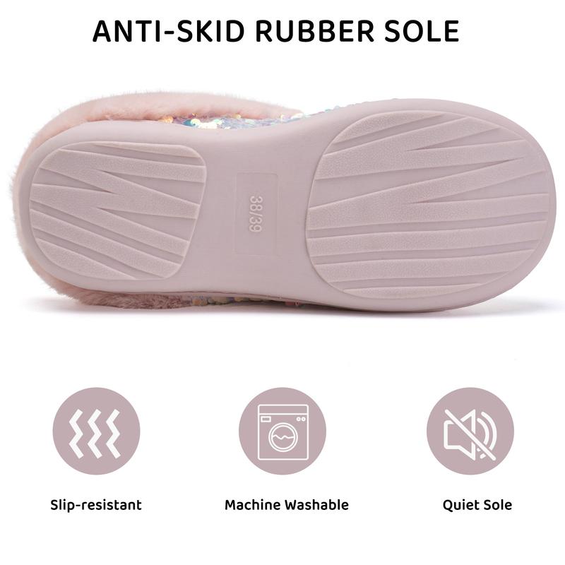 WateLves Women's Slippers Comfort Memory Foam House Slippers Slip-on Plush Lining Bedroom Shoes for Indoor & Outdoor Ideal Thanksgiving Christmas Gift