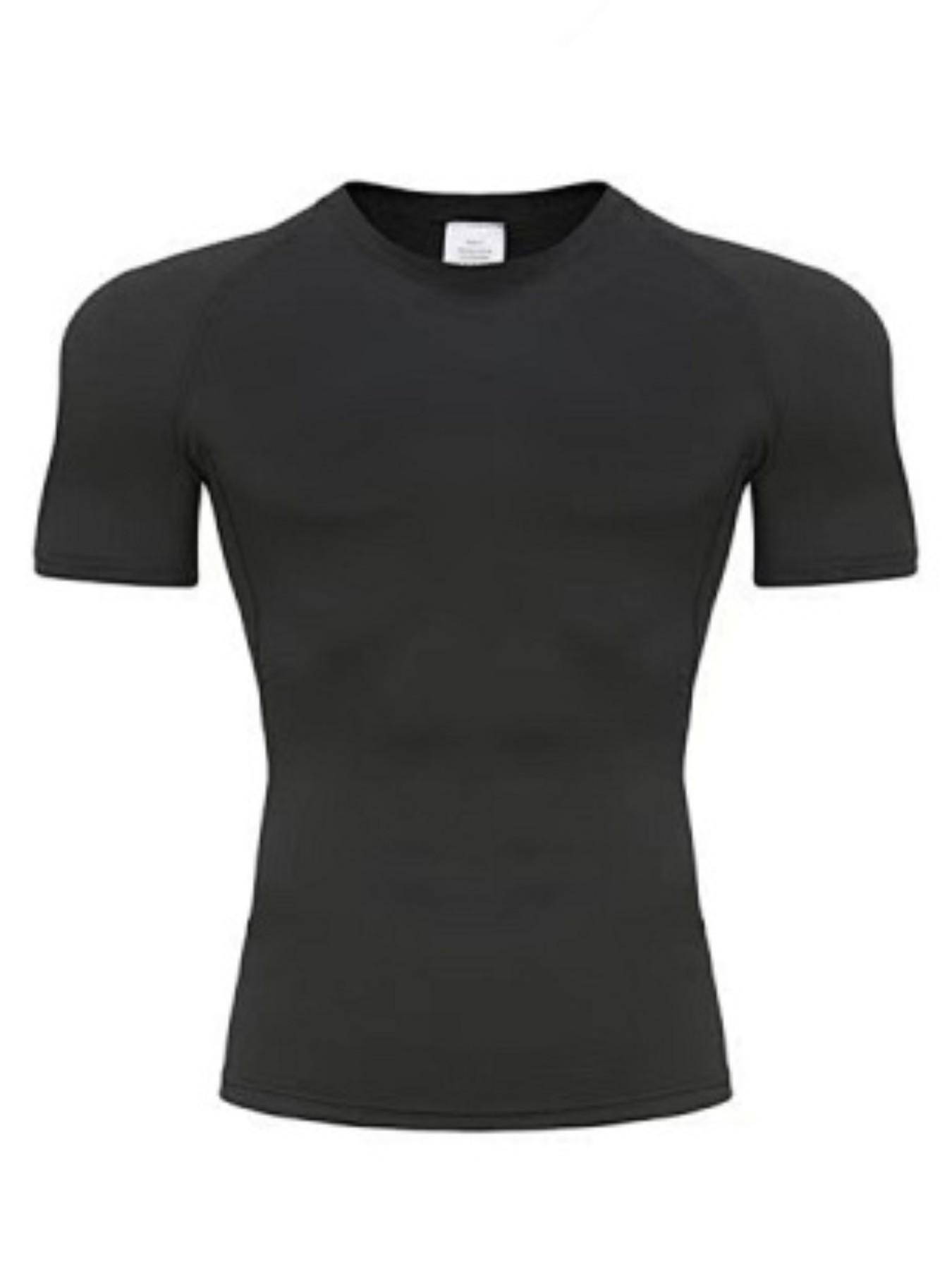Men's Short Sleeve Compression Shirt, Quick-Dry Breathable Sport T-Shirt, Ideal for Gym, Running, Fitness, Athletic Underwear