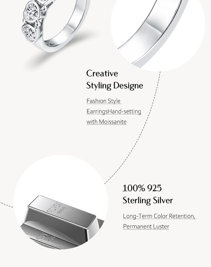 New Synthetic Moissanite Rings for Women D VVS1 4*4mm Heart Shape Ring Wedding Band Luxury Fine Jewelry R115