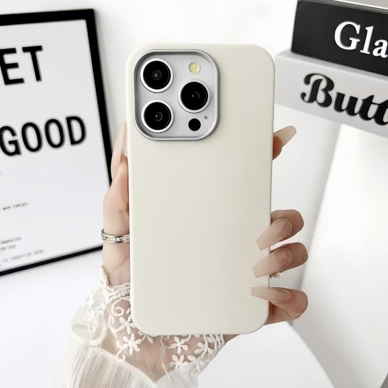 Minimalist Solid Color Phone Case, 1 Count Full Body Shockproof Phone Protective Cover, Phone Accessories Compatible with iPhone 11 12 13 14 15 16 Pro Max, Casing, Protector, Protection