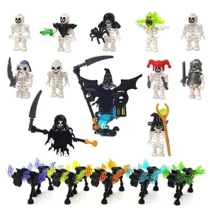 2026 new MOC Halloween Skeleton Army Mini Doll Building Blocks DIY Assembled Building Blocks Character Doll Skeleton Horse Ornaments Toy