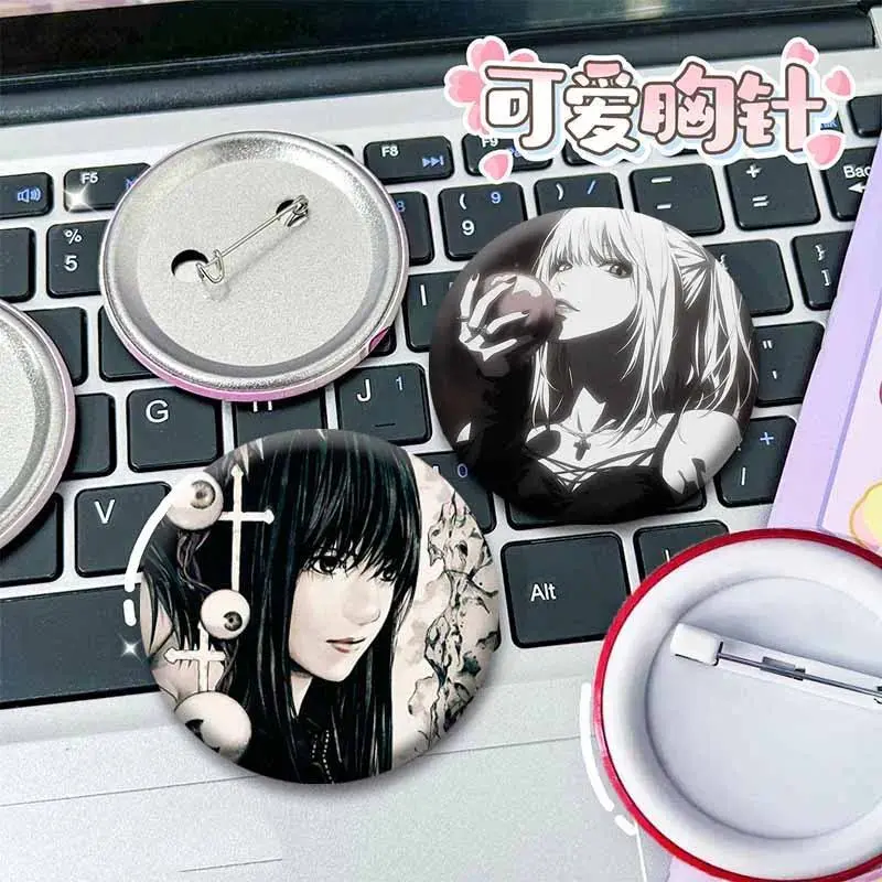 Classic Anime Death Note Enamel Pins Custom Round Snap-in Brooches Bag Clothes Decor Accessories Jewelry Badge Gift for Friends