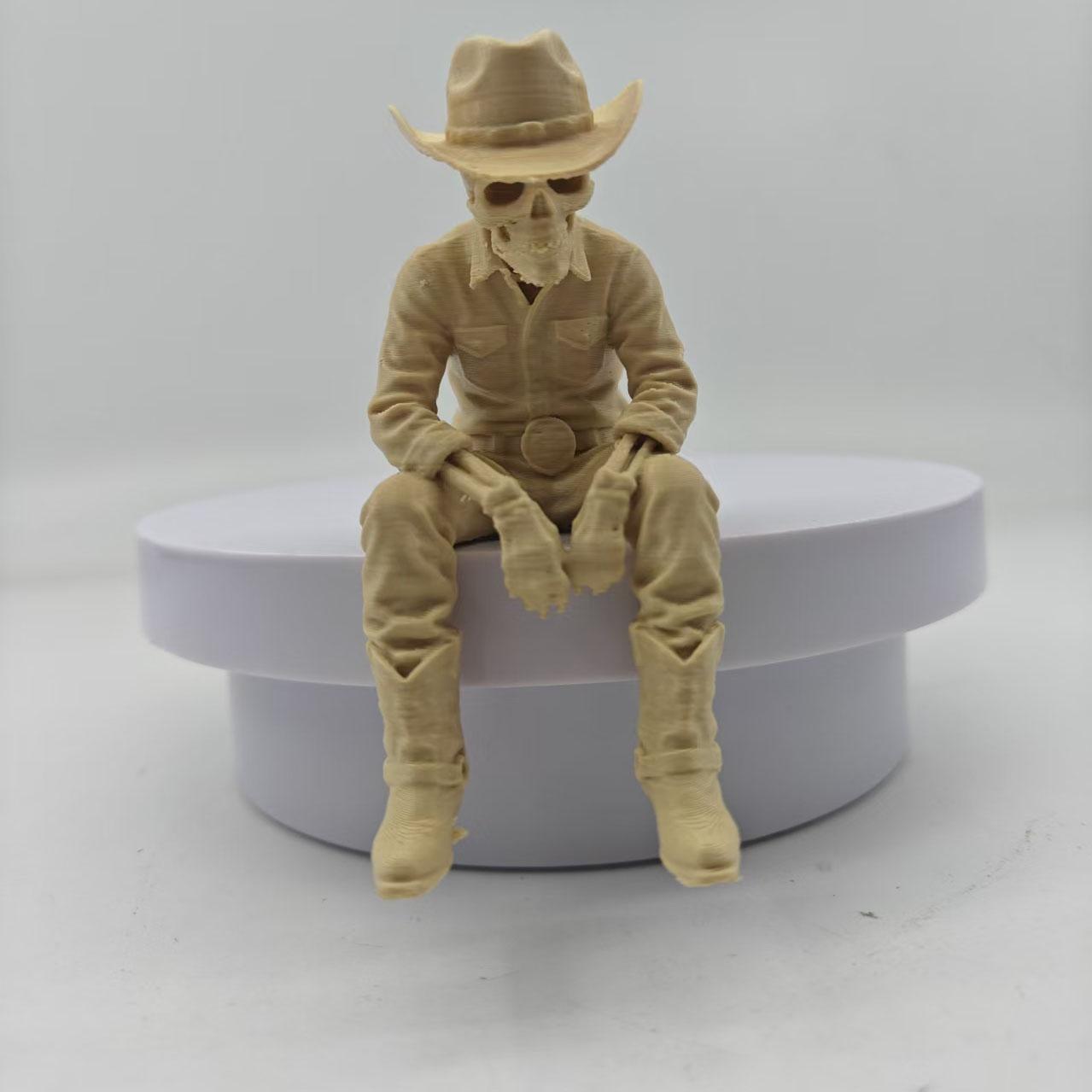 Western Cowboy Skull Pla Ornament, Skull Figurine, Full Sitting Skeleton Sculpture, Vintage Wild West Bar Decor, Halloween Home Coffee Shop Gift, Decorative Home Ornament