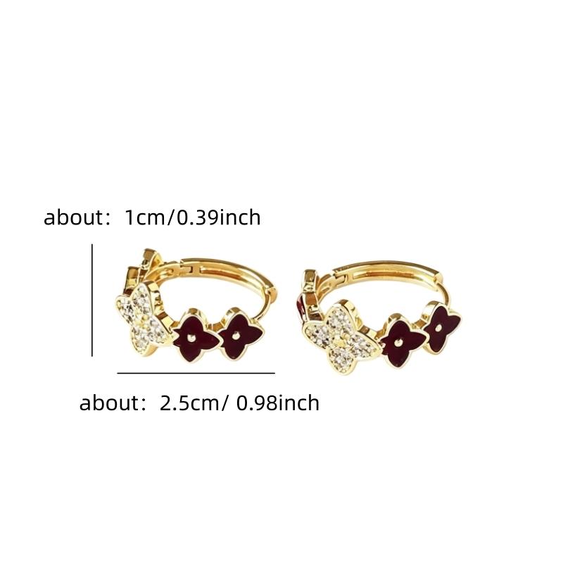 Clover Circle Earrings for Women, Luxury Light Luxury Ear Studs, Unique and Beautiful Ear Cuffs, High-End Fashion Jewelry