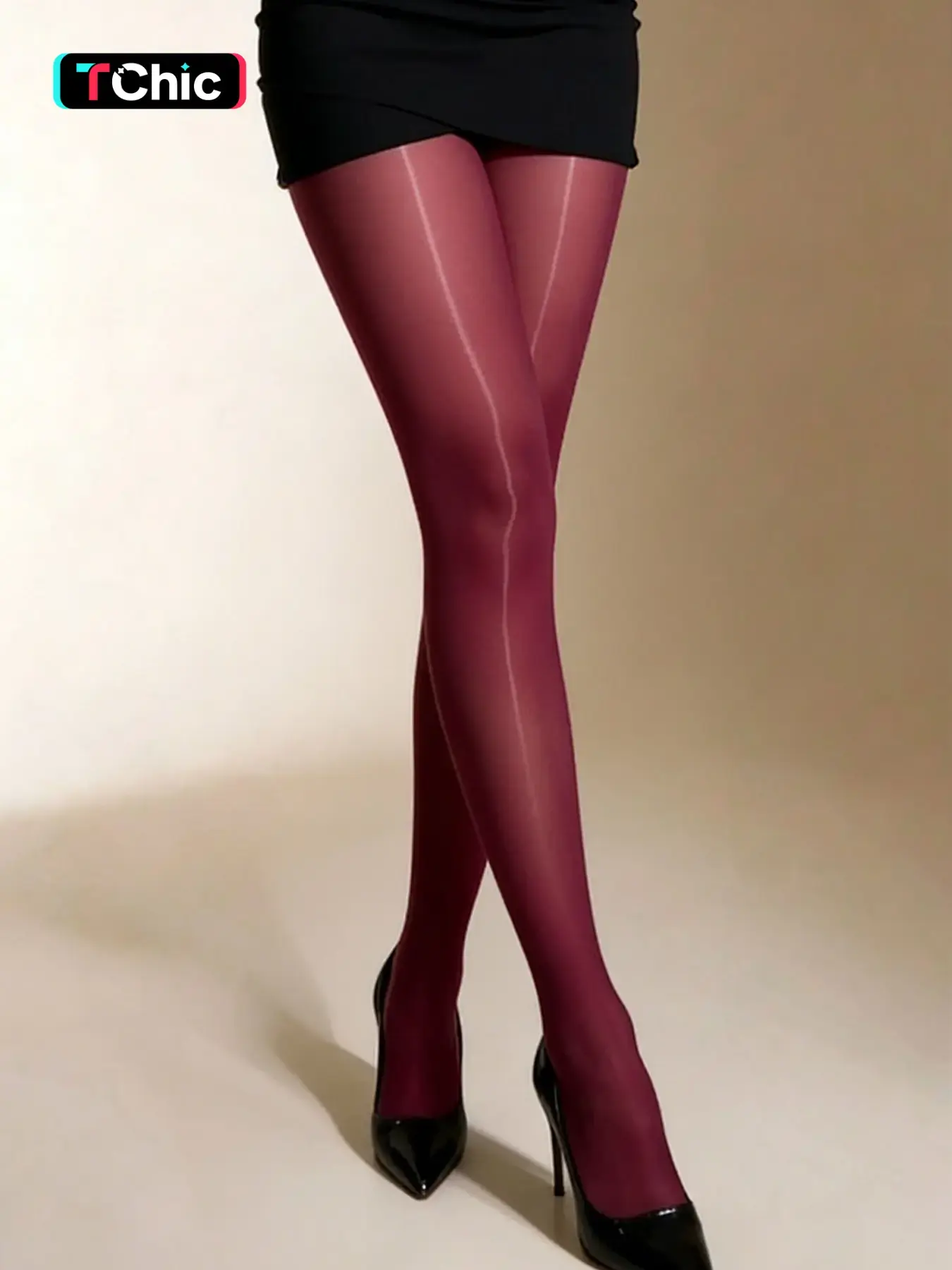 Women's 30 Denier Pantyhose, Wine Glossy Socks, Lady, Comfortable Soft Material, Daily Wear, All Seasons, Sexy Style, Tights, Womenswear