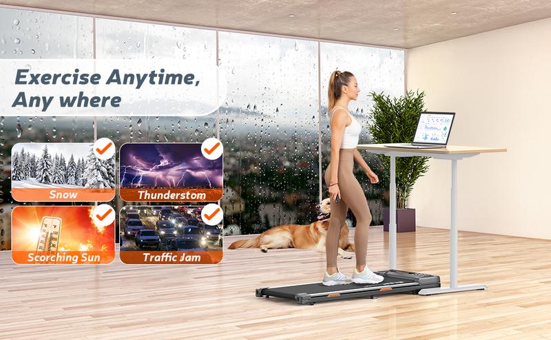 Walking Pad, Under Desk Treadmill for Home Office, 2 in 1 Portable Walking Treadmill with Remote Control, Walking Jogging Machine in LED Display