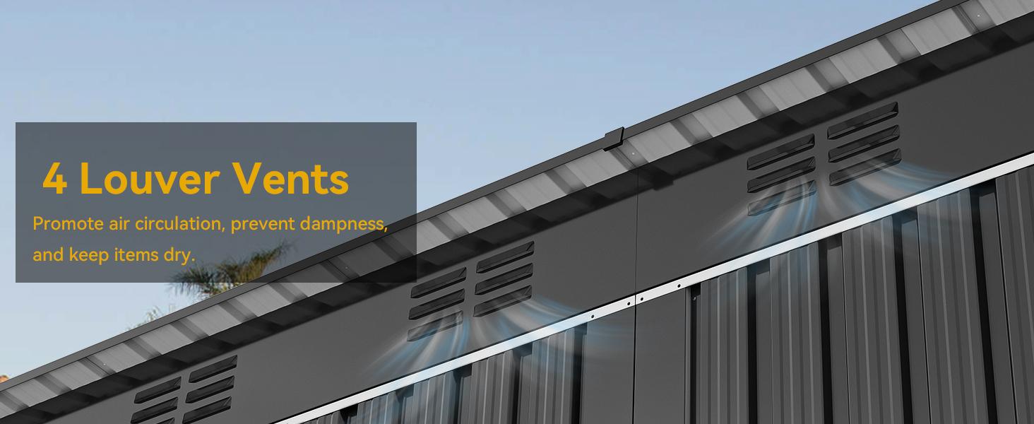 Yitahome 9.1x4.2ft Metal Outdoor Storage Shed with Window, Lockable Tool Storage Sheds, Oversized Steel Garden Sheds with Sloped Roof for Backyard, Patio, Garage, Lawn, Dark Gray