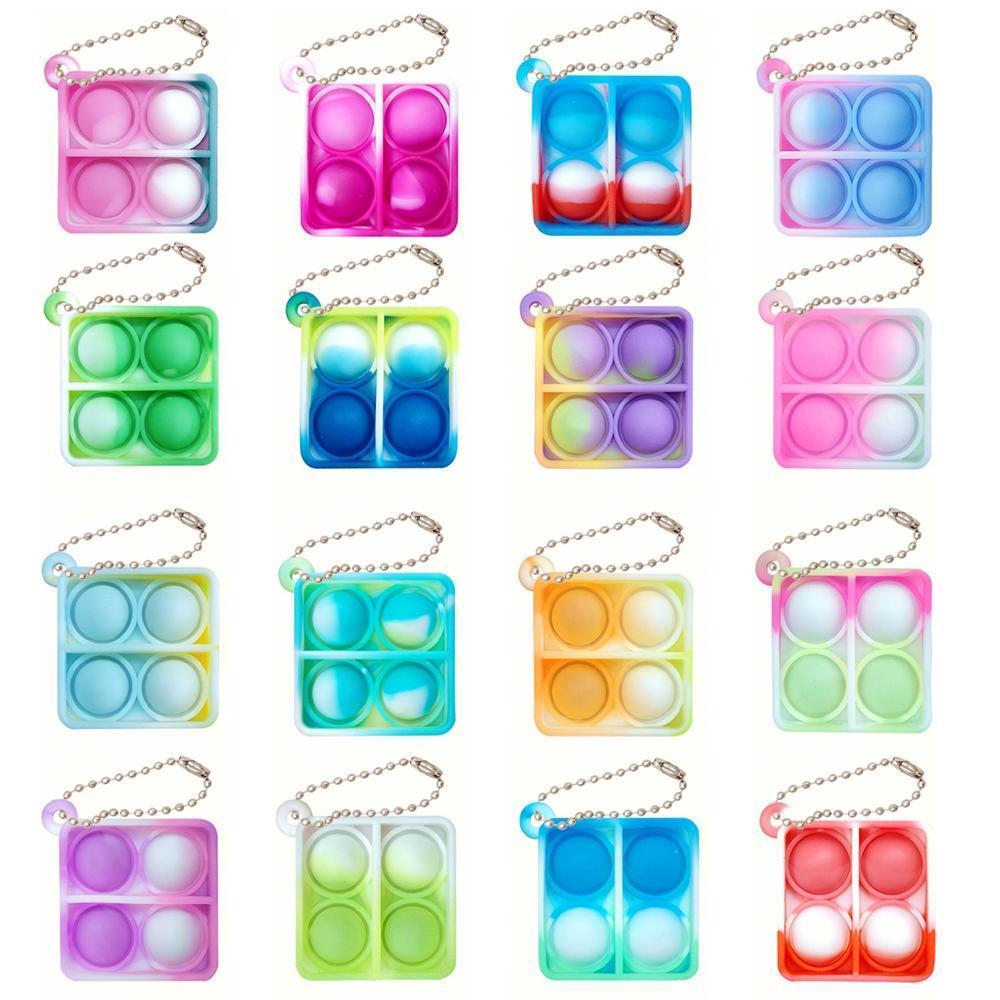12/24/48Pcs Mini Pop Fidget Toy Pack Kit Keychain Stress Relief Toys Party Favors Office Desk Toy for Kids Adults Brinquedos