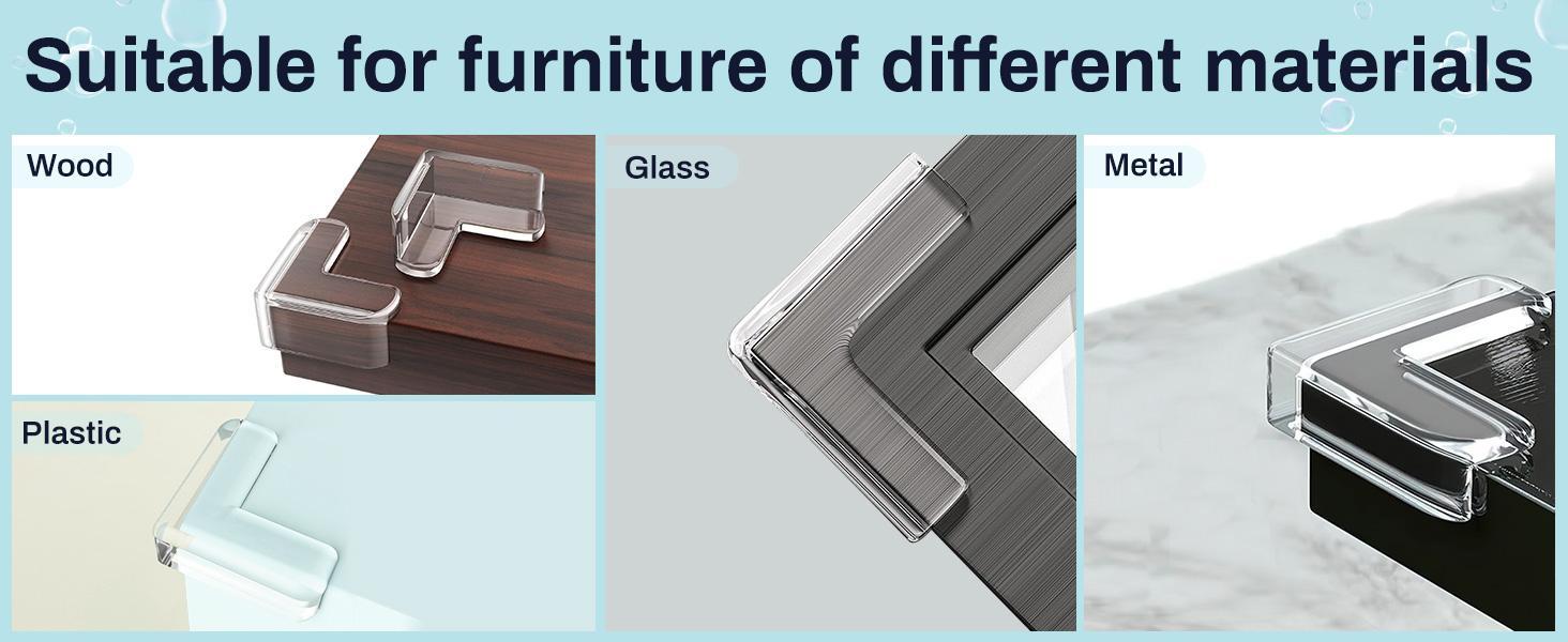 16 Pack Clear Furniture Corner Protectors - Silicone Edge Guards with Soft Cushion Bumpers