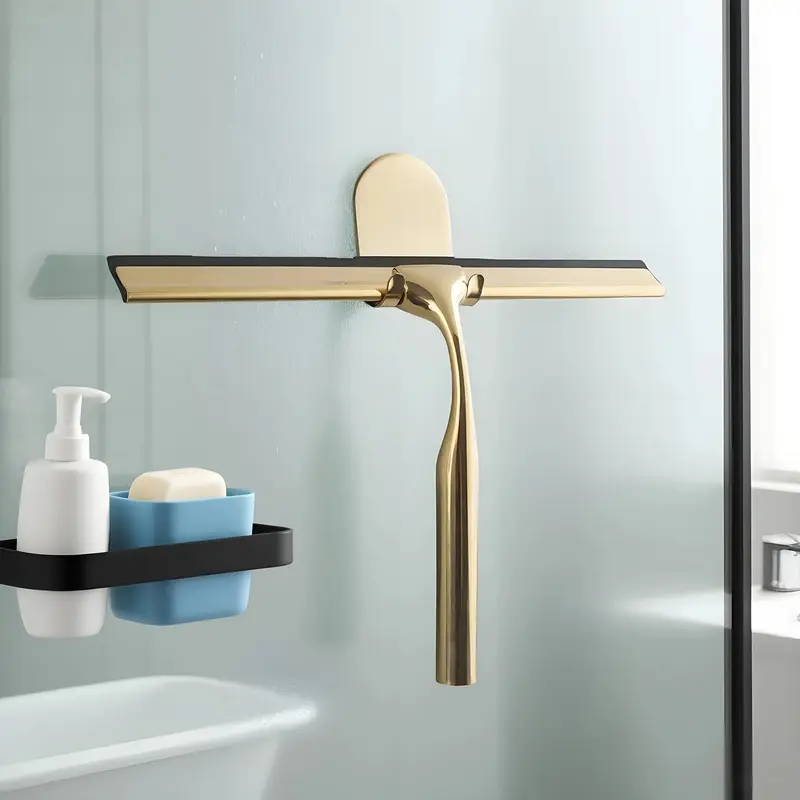10" High-Quality Bathroom Squeegee with Hook, Suitable for Glass Doors, Windows, Vehicles & Post-Holiday Cleaning
