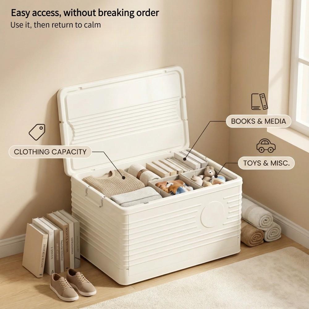 Modular Foldable Storage Box with Wheels | Stackable Design & Dustproof Lid | For Bedroom, Closet & Small Spaces | Home Storage