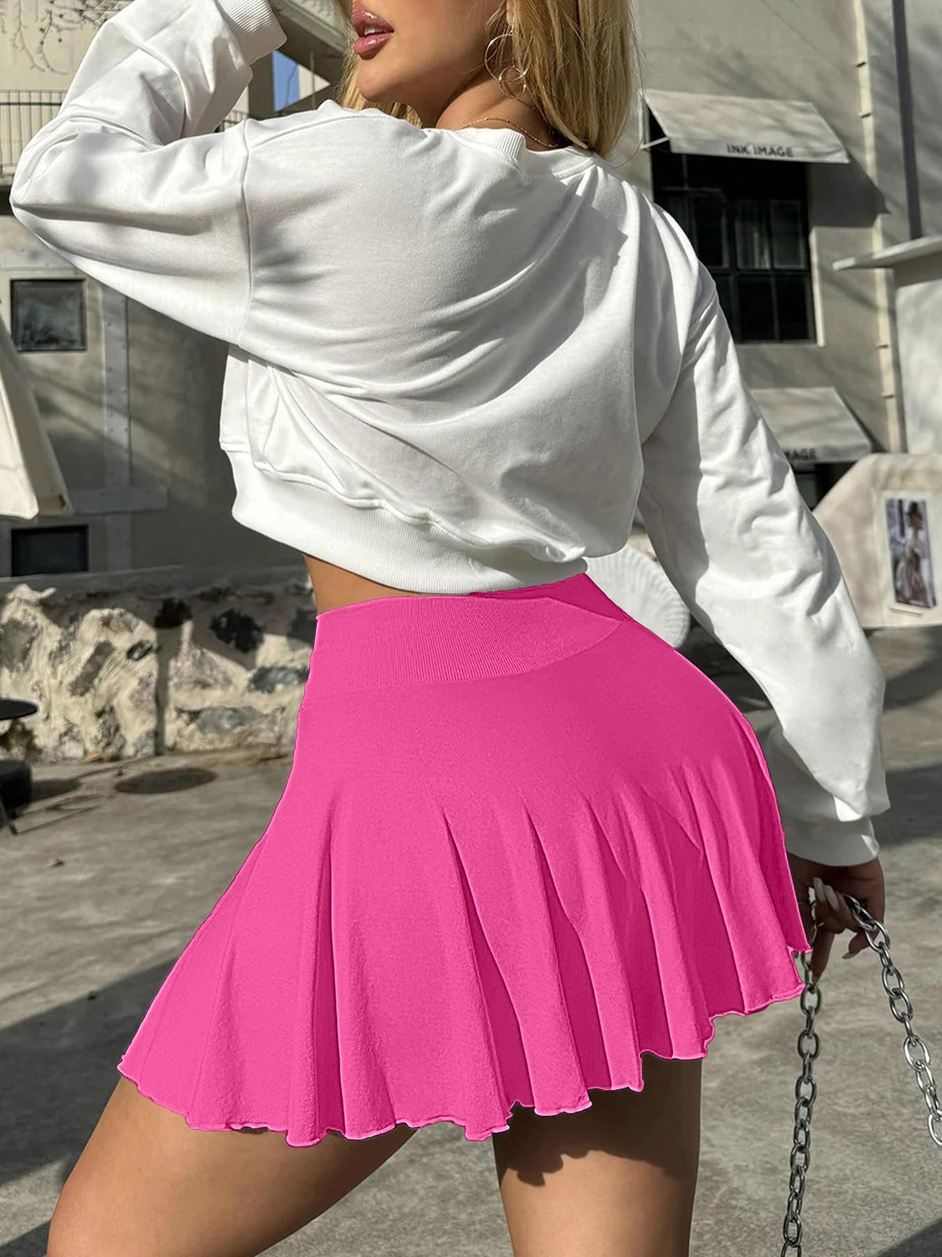 High Waist Sporty A-Line Skirt, Seamless Design, High Elasticity Quick-Dry Fabric, Pocket & Anti-Slip Belt, Perfect Fit