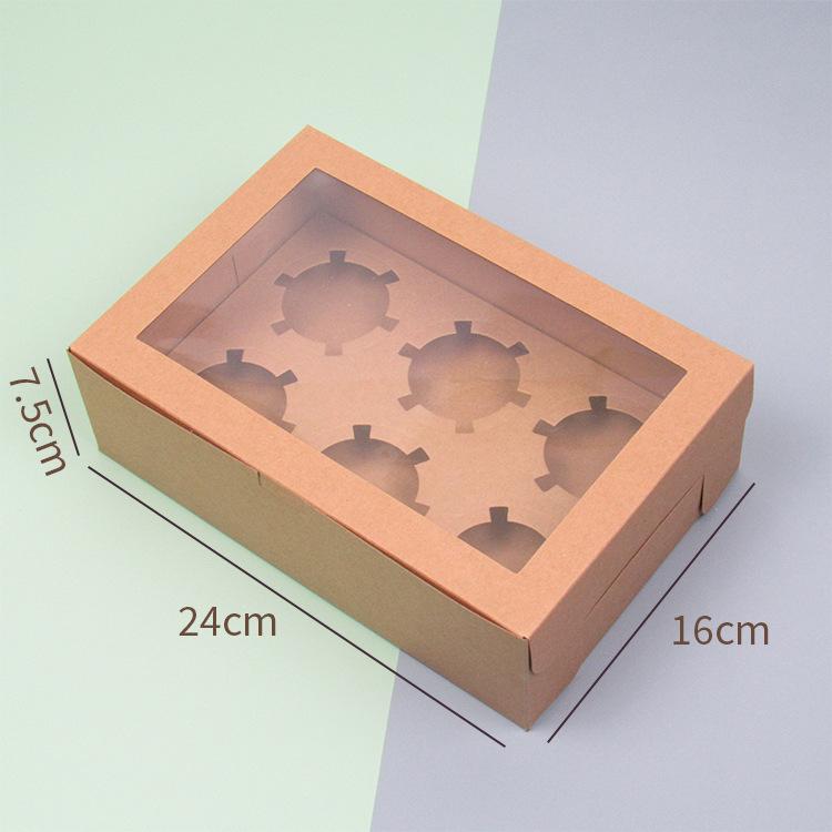 20/15/10/5/1pcs 4/6 Pack Clear Window Muffin Boxes, Kraft Paper Cupcake Containers for Bakery Desserts.needoh.paper plates