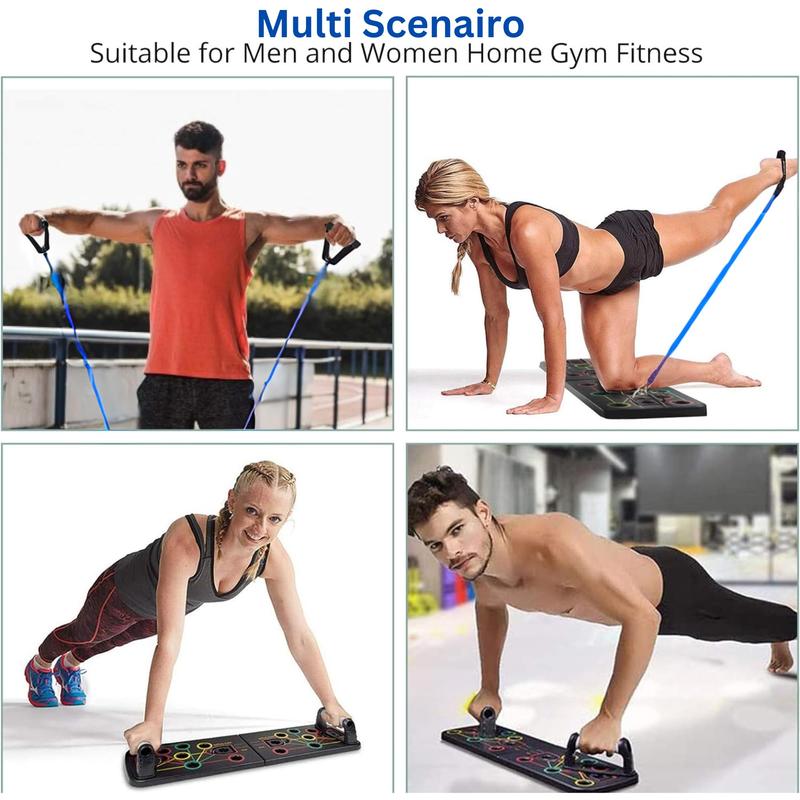 Push Up Board: Multi-Functional Push Up Bar with Resistance Bands, Portable Home Gym, Strength Training Equipment, Push Up Handles for Perfect Pushups, Home Fitness for Men Women Workout Gear Multifunctional