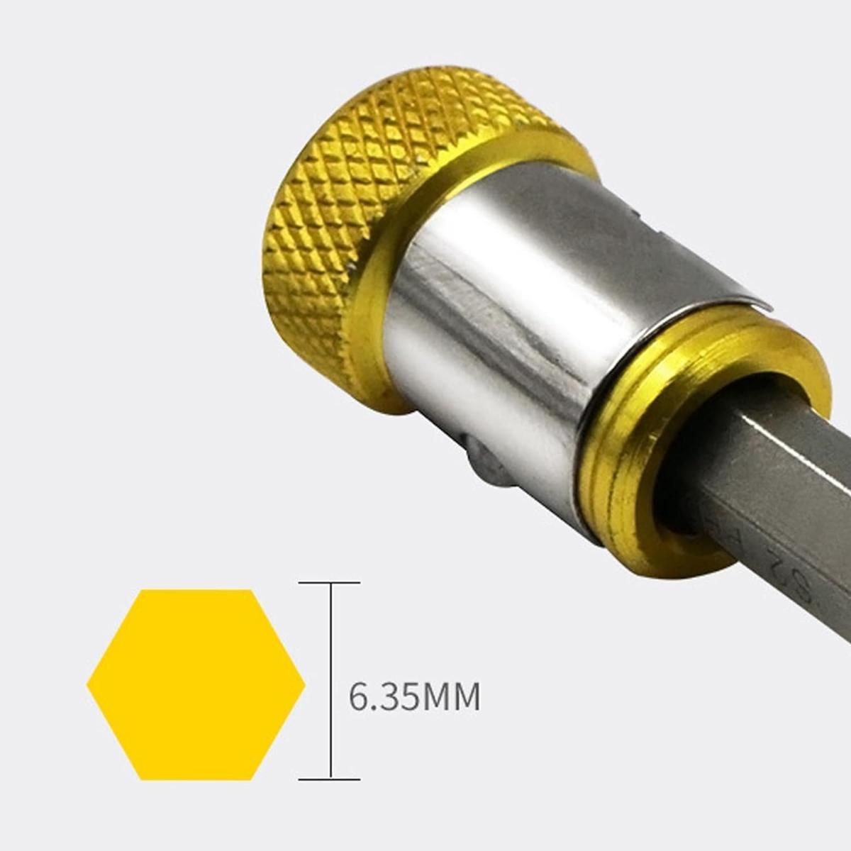 Upgraded Screwdriver Bit Magnetic Ring, Universal Magnetized Screws, Detachable, Suitable for Hex Screwdrivers and Electric Screwdriver Bits, Magnetic Screw Ring, Metal Magnetized Screws (3 pieces, mixed set)