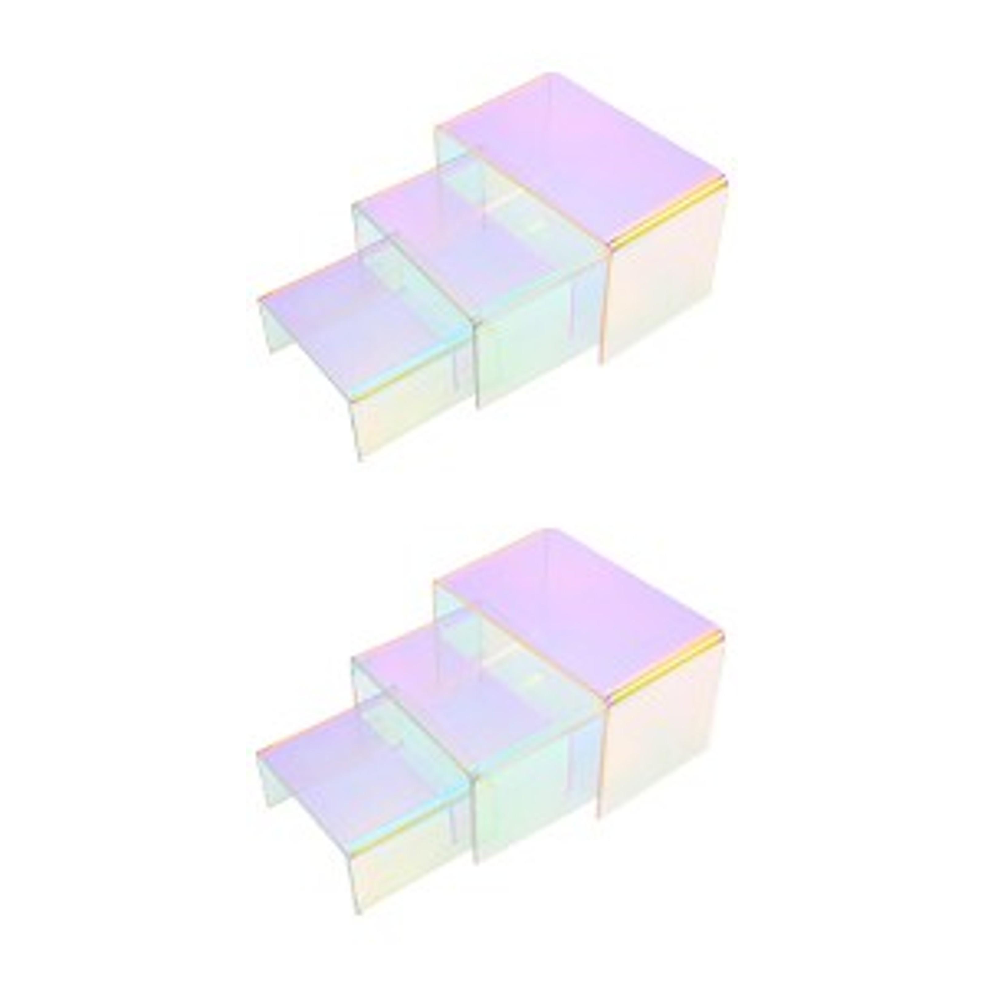 8Pcs Clear Acrylic Display Risers (6", 5", 4", 3") Transparent Product Stand, Cupcake Holder Dessert Display Showcase Stands, Candy Bar Risers, Acrylic Lifts Display for Figures