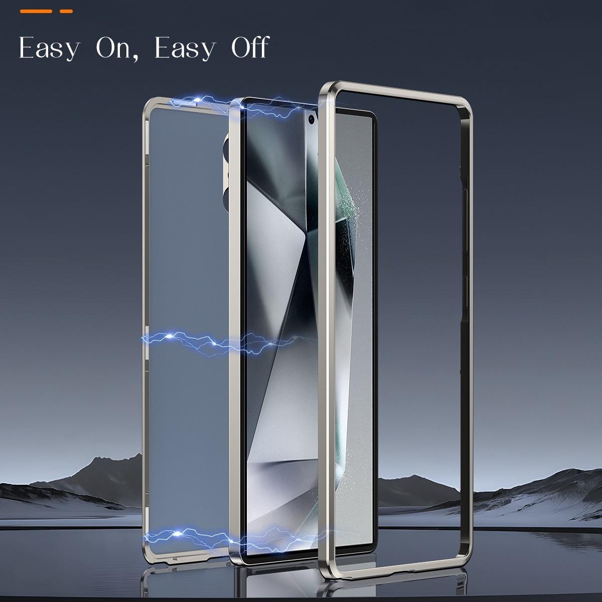 Samsung Galaxy S26 S25 Ultra Metal Frame Phone Case, 360° Rotating Stand + Lens Protection, PC Back Cover + Aluminum Alloy Frame Stylish Business Ultra-Thin Drop-Proof Protection Case (Includes 1 High-Quality Screen Protector)