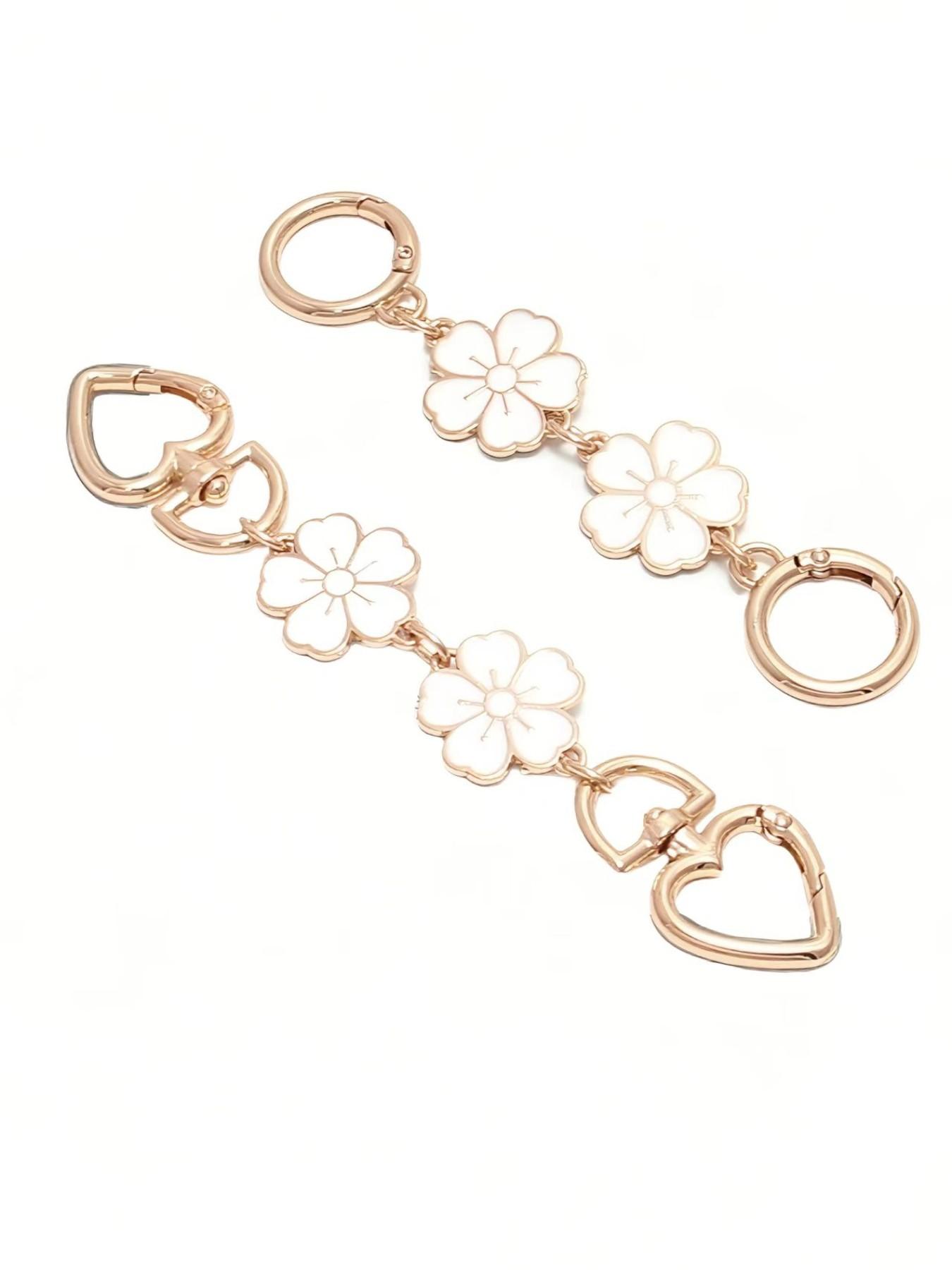 Cherry Blossom Pattern Bag Extension Chain, Shoulder Bag Chain, Replacement Shoulder Strap. Cherry Blossom-shaped Clasp Bag Extension Chain, Bag Shoulder Strap Accessories, Bag Extension Chain, used for making pendants and accessories for handbags and wal