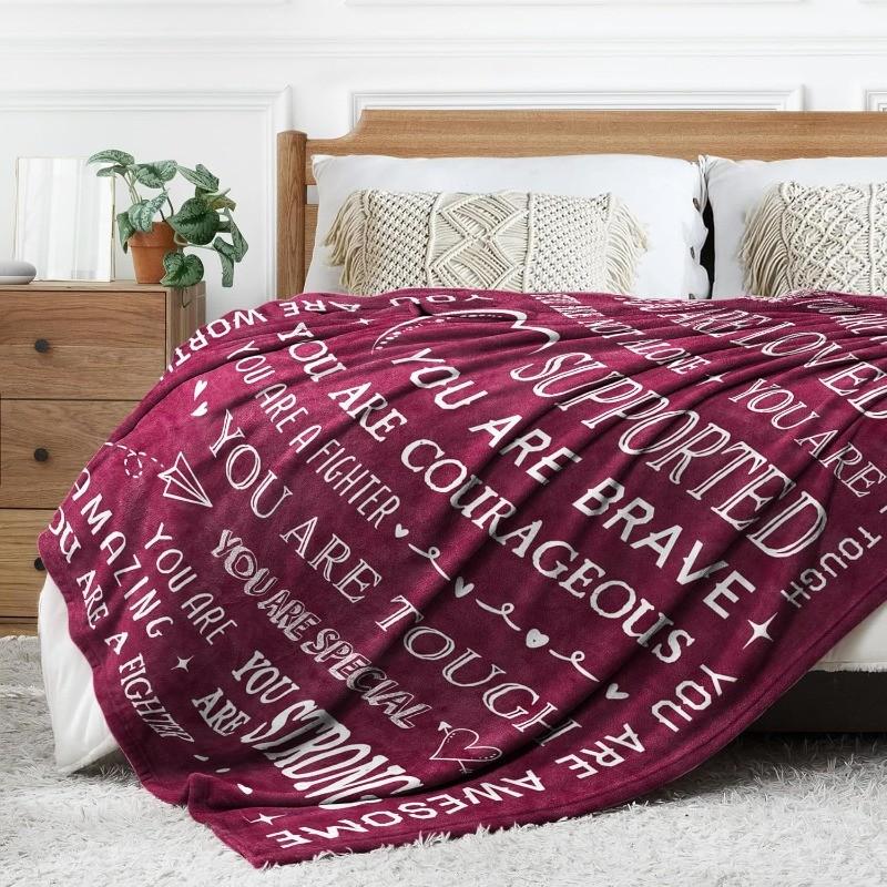 Get Well Soon Blanket for Women, Inspiring Recovery Gift After Surgery, Thoughtful Present for Sick Friends & Sisters, Comforting Care Package