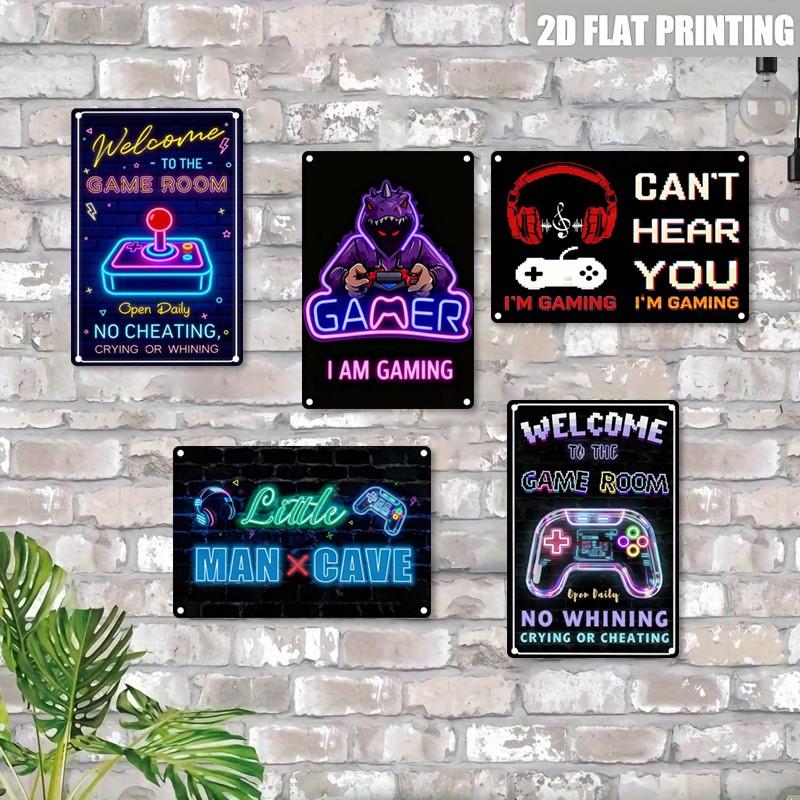 Pixel Art Aluminum Sign, Gamer Life Poster, Wall Decor Print, Humorous Game Board, Music Lover Decoration, 20x30 Cm
