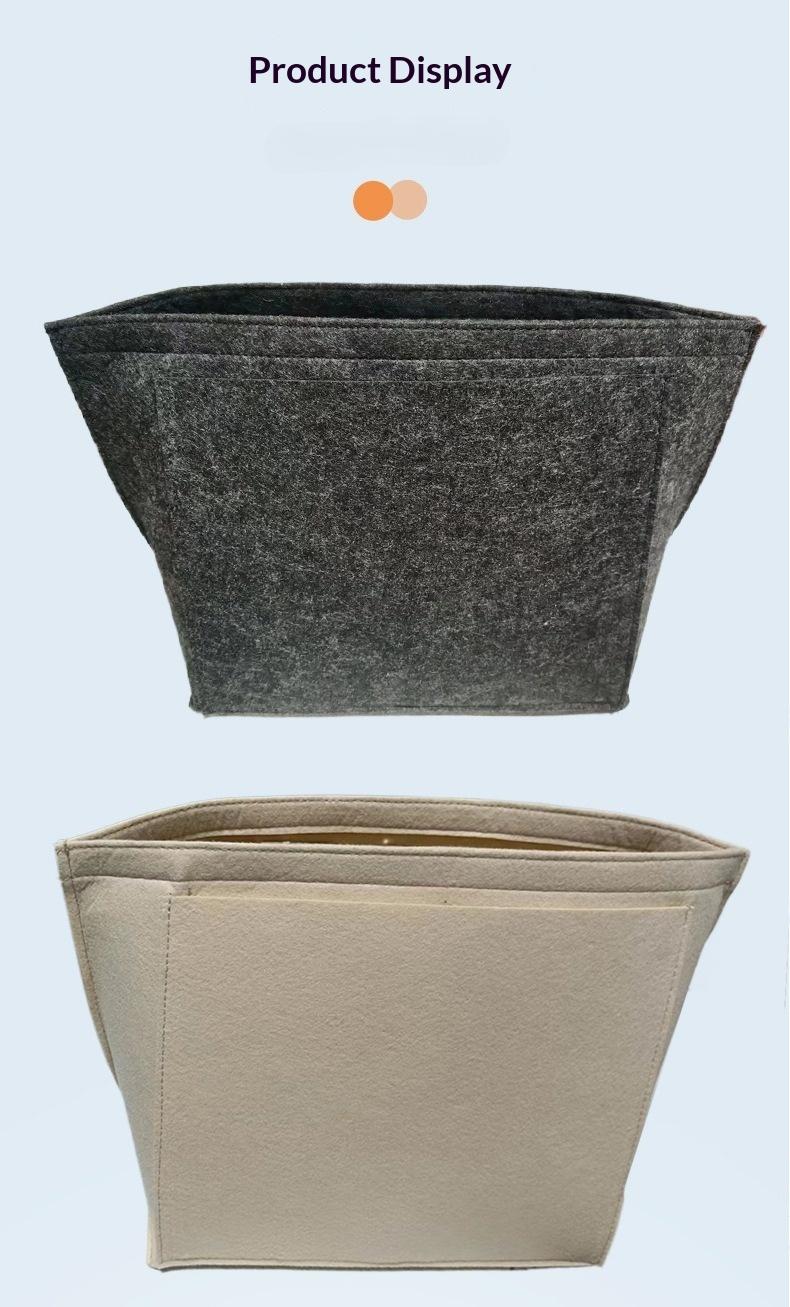 Felt Inner Bag Large Capacity Cosmetic Organizer Bag Thickened Dumpling Shaped Liner Pouch Minimalist Soft Felt Storage Bag Multi Compartment Design Portable Makeup Arrangement Handbag For Daily Commute Travel And Daily Beauty Supplies Storage