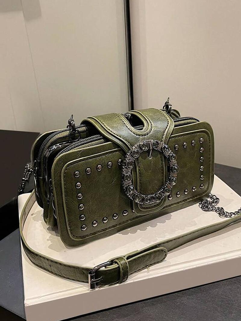 Women's Elegant Chain Strap Crossbody Bag, Fashionable Shoulder Bag for Daily Used, Casual Trendy Versatile High-quality Daily Commuting Bag, Adjustable Crossbody