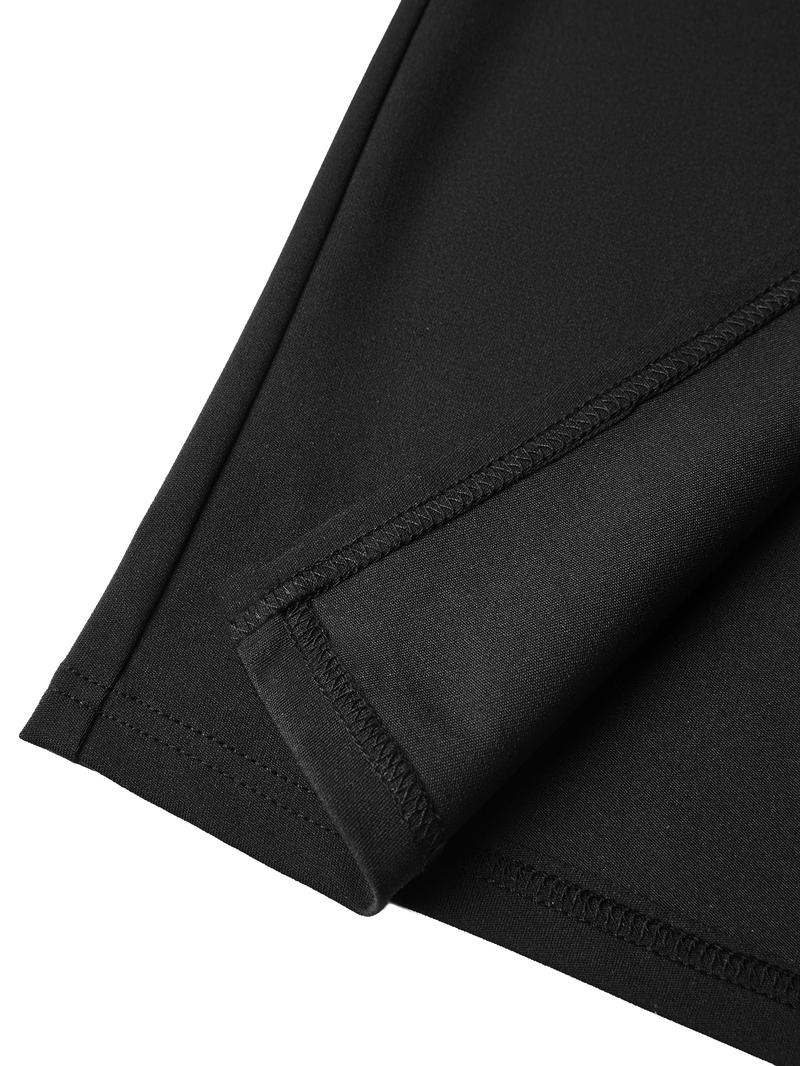 Elegant Solid Color Maxi Dress, Deep V Neck Long Sleeve Bodycon High Waist Split Hem, Plus Size Women's Fall Fashion Party Dress