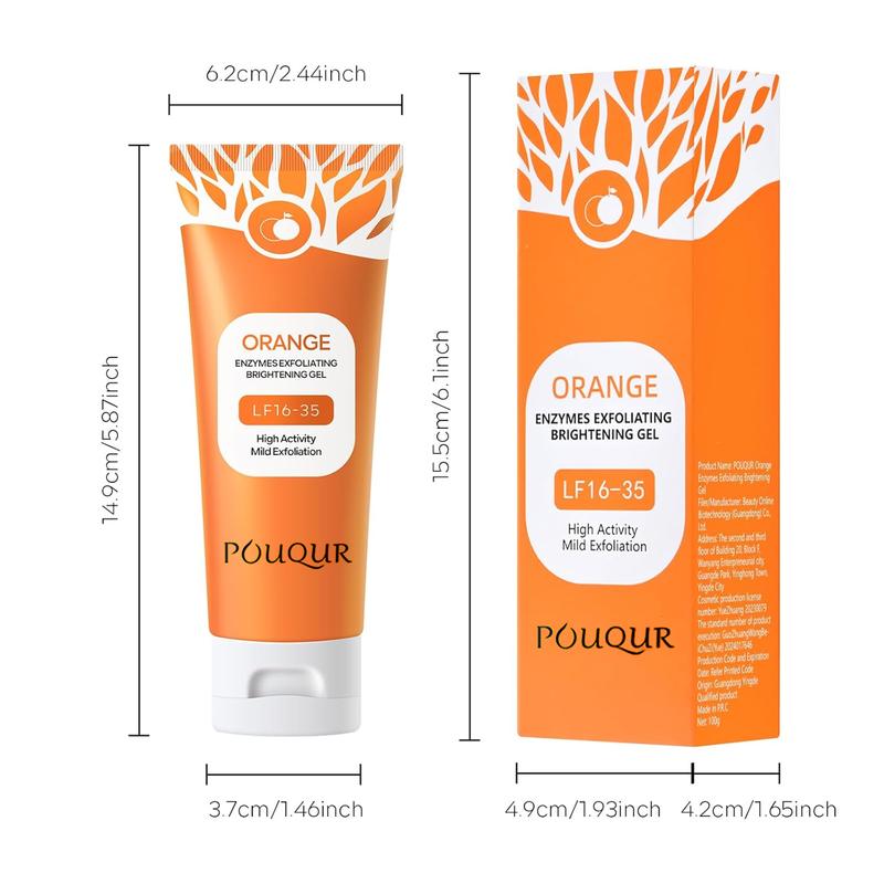 Orange Scented Exfoliator Clear Gel Gentle Exfoliation Exfoliating Gel Nourishing & Moisturizing Deep Cleansing Face & Body Suitable for All Skin Types