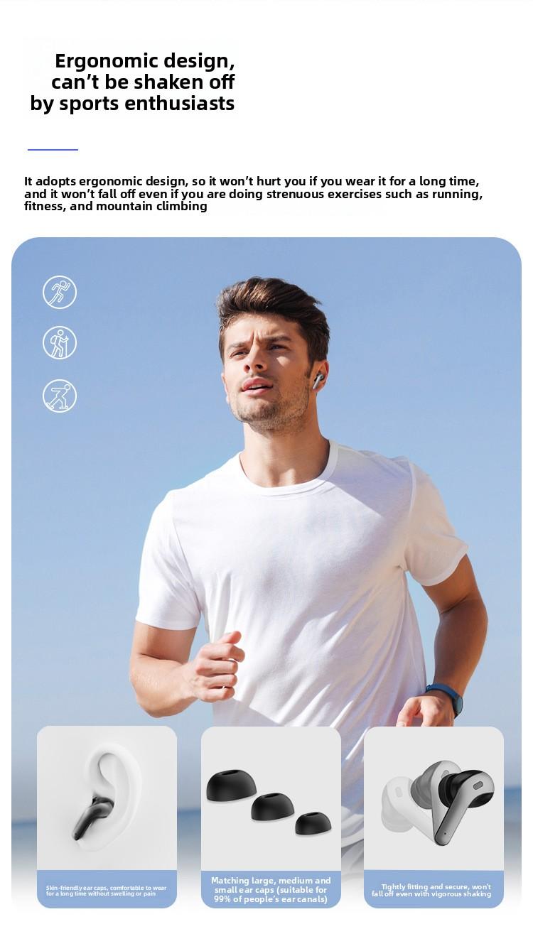 Digital in-ear noise reduction wireless headset Bluetooth link Deep Bass Stereo Earbuds stable fit ip7 waterproof