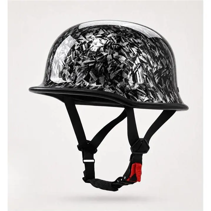 1Storm DOT-Approved Open German-Style Novelty Half-Face Motorcycle Helmet, Model HKY602 with Chain Skull Design