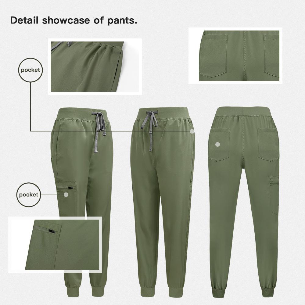 Comfortable Leisure Care Center Daily Practical Work Clothes Set Women Unisex Doctor Hospital Uniform Top Jogger Pants Veterinary Nursing Uniforms