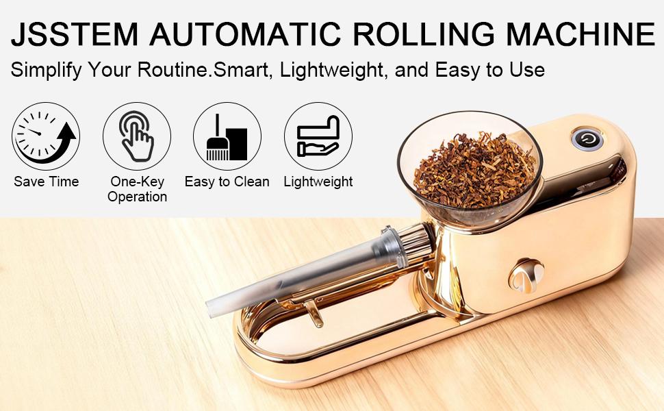 CAPTAIN Rollling Machine Electric, Cone Loader Filler Rolller for 6.5mm & 8.0mm Herbal Blends Roller, Golden