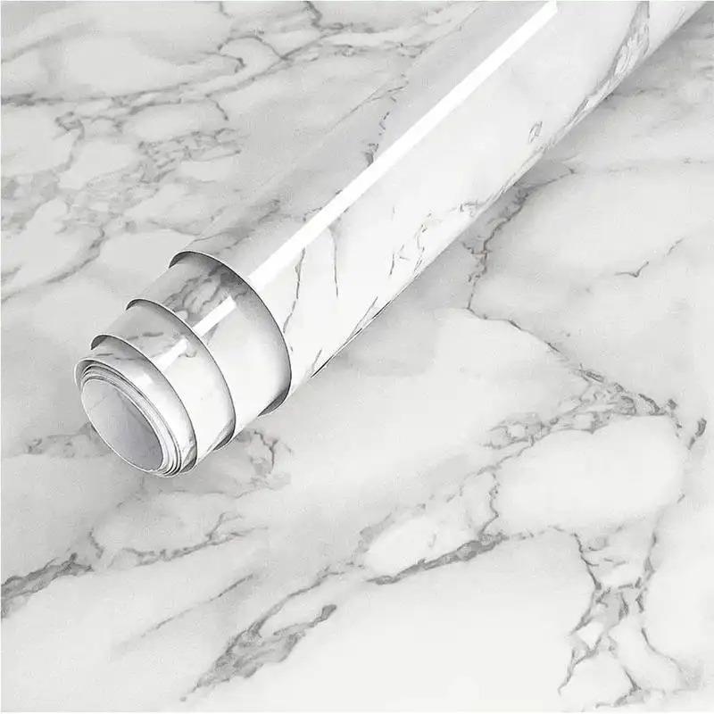 1 Roll 15.7 Inch x 39/79/118 Inches Marble Pattern Self-Adhesive Sticker, Waterproof Decorative Contact Paper for Countertop Furniture Table, Removable Backsplash Wallpaper for Home Living Room Kitchen Bathroom Renovation