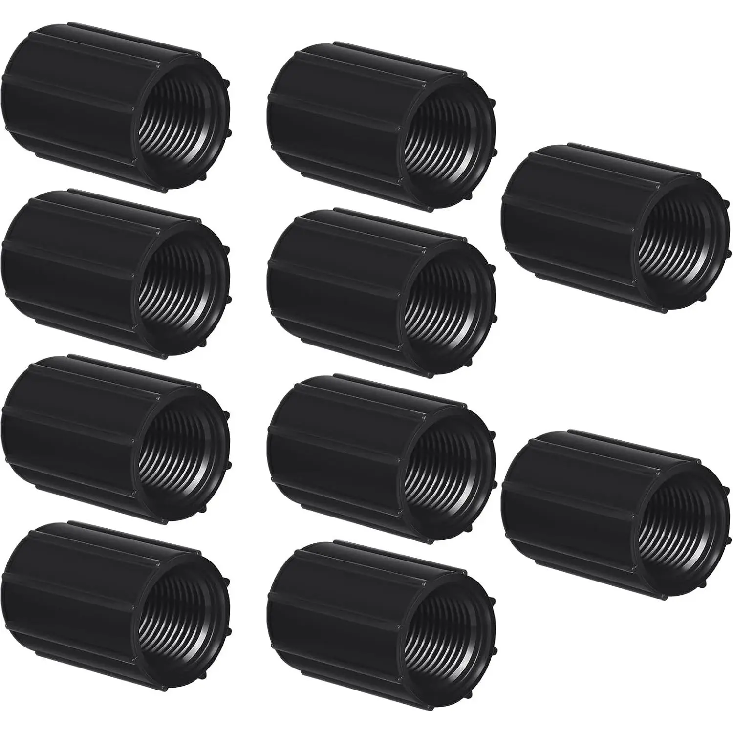 10 Pcs 1/2 Inch PVC Double Female Threaded Coupling Sprinkler Extension Riser Pipe Fitting Garden Drip Irrigation System NPT Coupler for Irrigation Tube Yard Sprinkler Riser Accessories