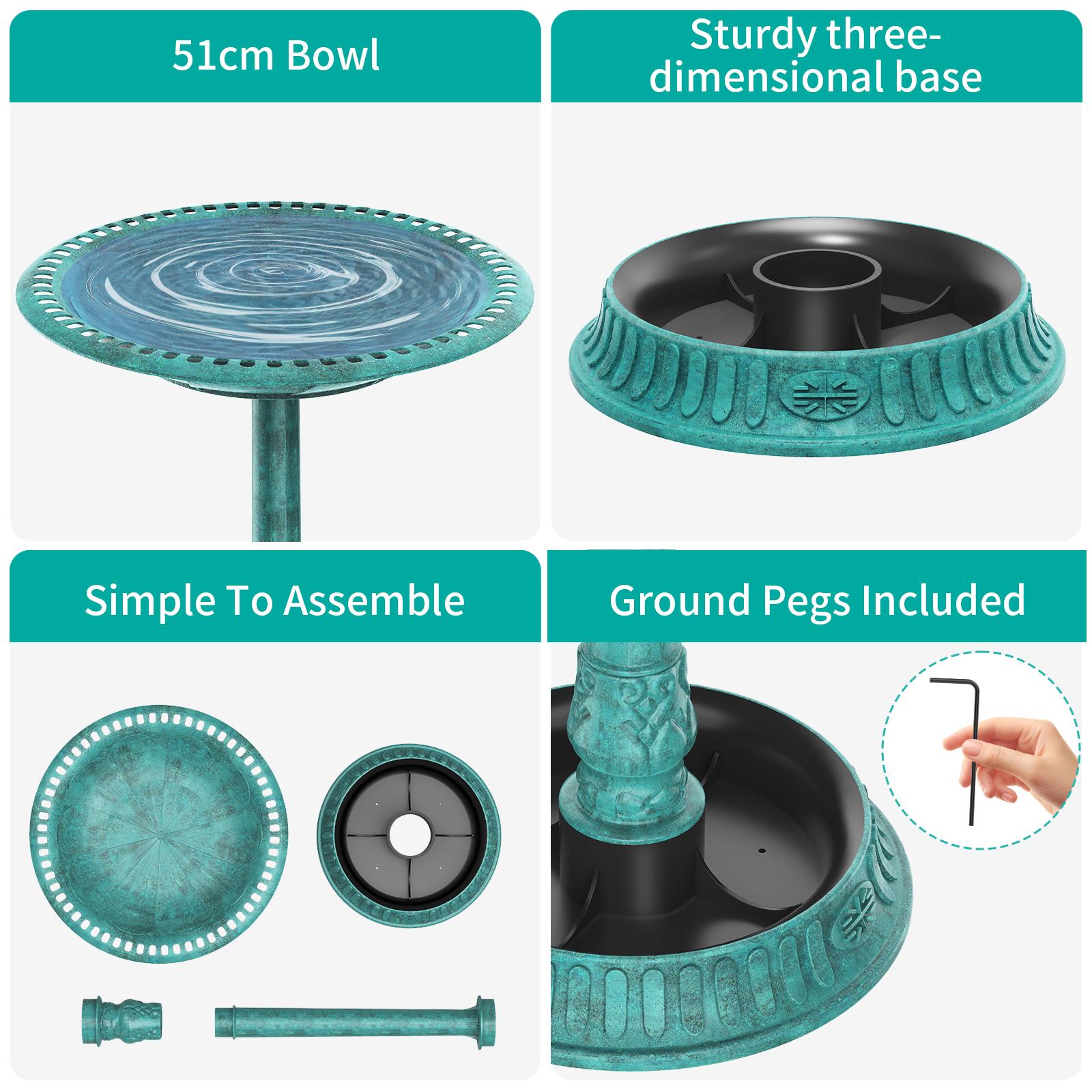 Solar Winterproof Bird Bath, with a Solar Fountain for Outdoors, Water Bath for Birds, Garden Drinker, Bath for Wild Birds, Garden Decor