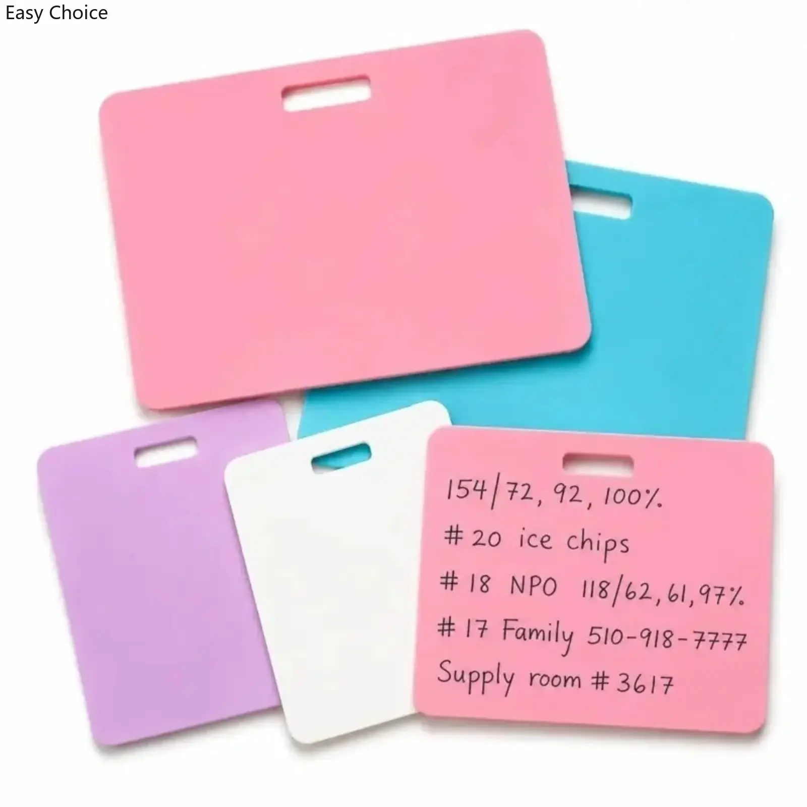 【Summervibes】4Pc Reusable Erasable Badge Buddy Notepad, Dual-Style Vertical & Horizontal Badge Reel Note Pad, Pen-Writable Wipeable Quick Note Accessory, Practical Portable Office Supply for Nurses, Doctors & Medical Staff Daily Note-Taking