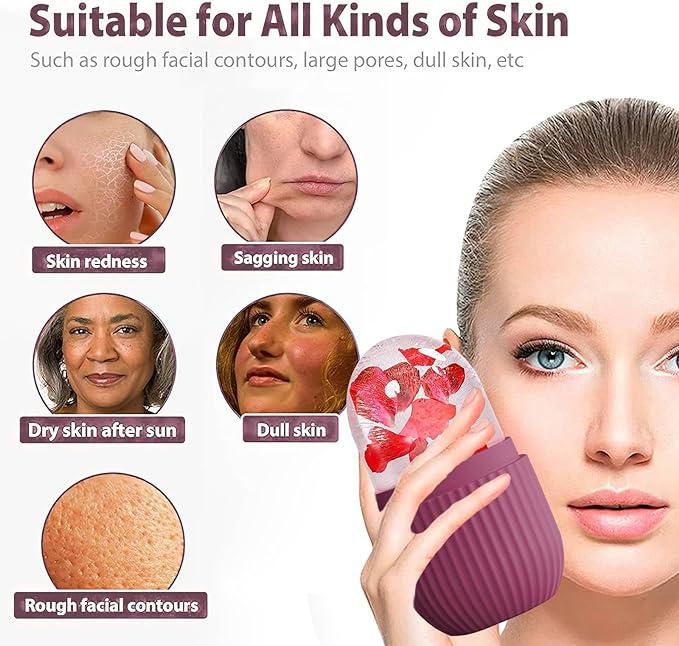 Face ice roller, silicone ice roller, face and eye cube ice roller, eliminate eye bags, reduce migraines, reusable massage silicone ice mold, shrink pores, anti-wrinkle reduce puffiness, improve skin,Christmas gifts, New Year gifts, Black Friday