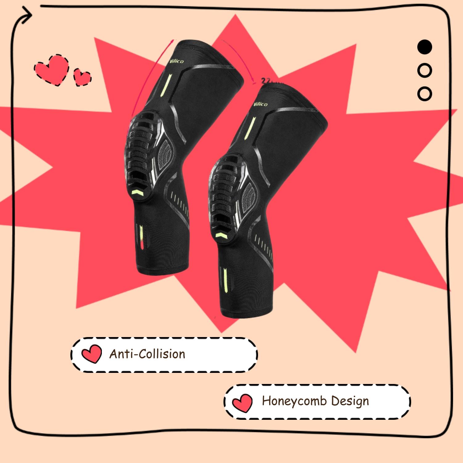 Sports Knee Pads Honeycomb Anti-Collision Patella Warm Leg Sleeves for Men and Women Basketball Football Cycling Protective Gear