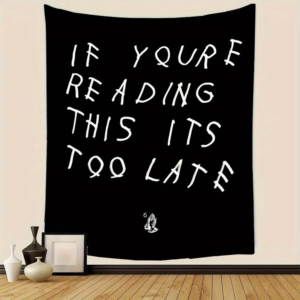 Drake Writing Quote Tapestry, 1 Count Aesthetic Wall Hanging Decor, Wall Hanging Tapestry for Home Bedroom Office Decor, Gift for Fans