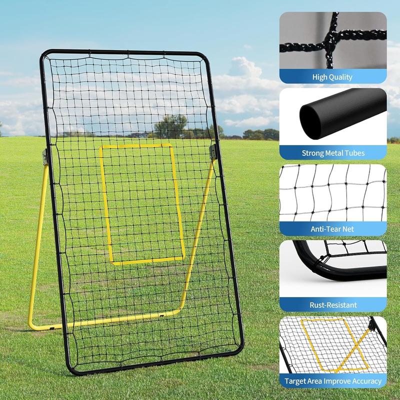 7X4 Ft Adjustable Volleyball Rebounder Net, Large Training Bounce Back Net for Bumping, Spiking  Setting  Sturdy, Multi-Angle Practice Equipment, Easy Setup & Foldable