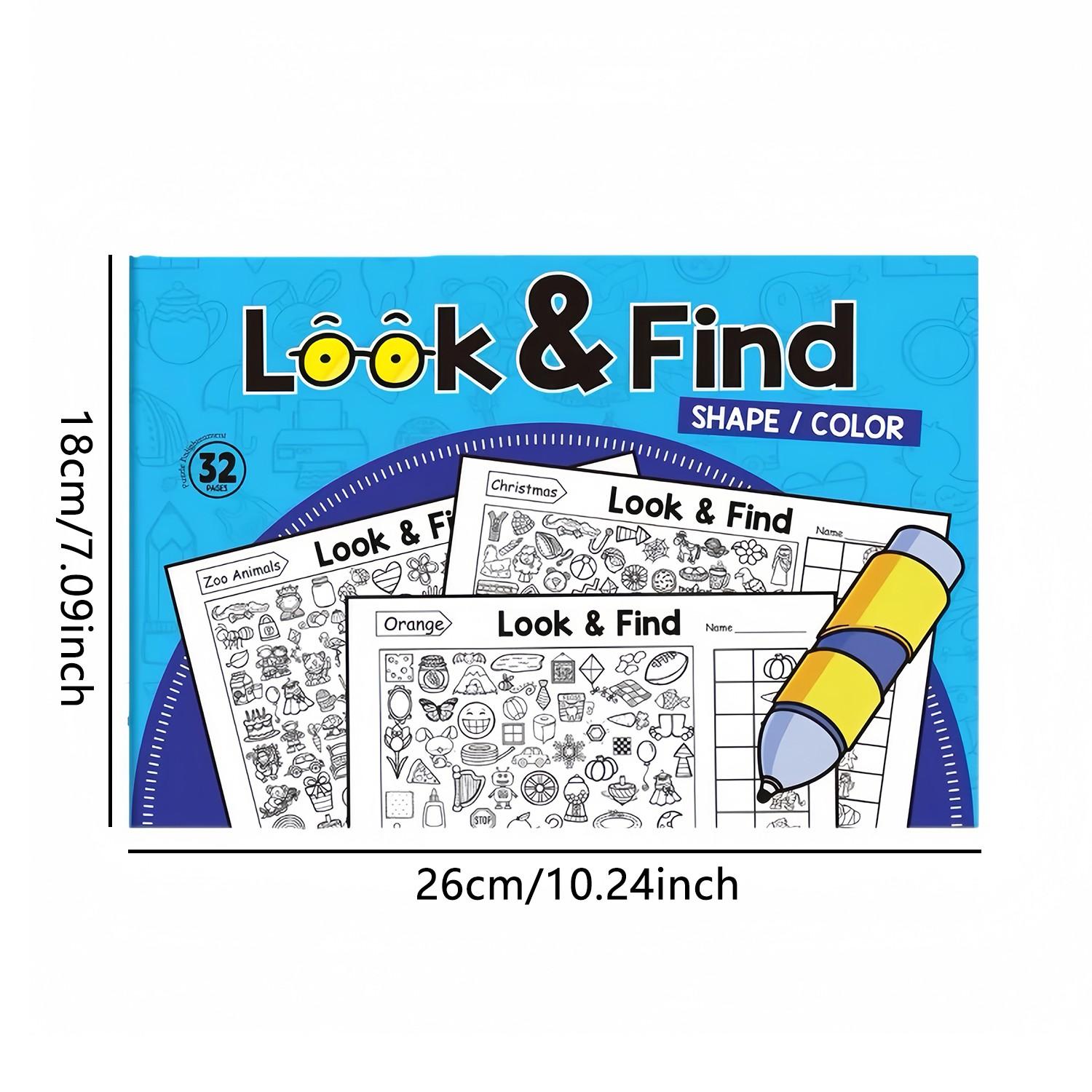 Kids' Seek-and-Find Coloring Book, Shape & Color Activity Workbook, Develop Visual Perception, Sharpen Focus and Attention